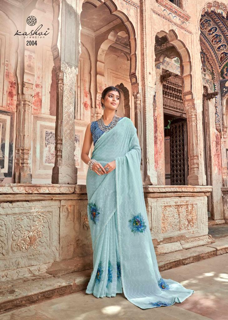 Kashvi Manasthiti Printed Georgette Wholesale Saree Collection 